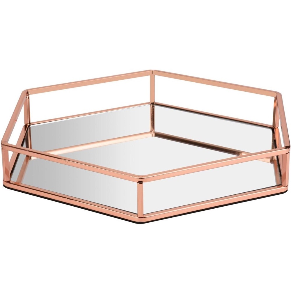 Hexagonal Rose Gold Vanity Tray